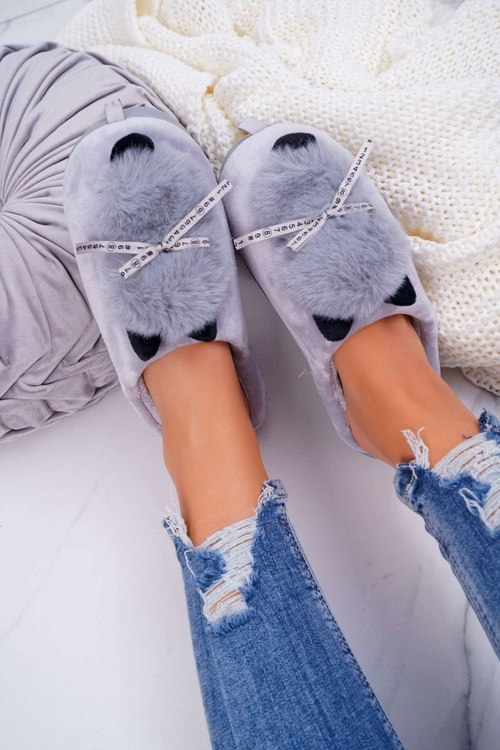 Жіночі тапочки з хутром Kitten Grey Kitty