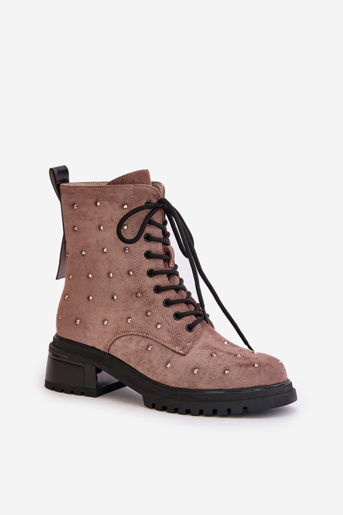 Декоровані ботильйони робочі жіночі утеплені D&A MR880-017 темно-сірий