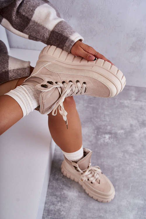 Зручні черевики на платформі бежеві Sanchio