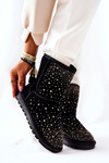 Зігріваючі снігові черевики зі стразами Чорні Mariella