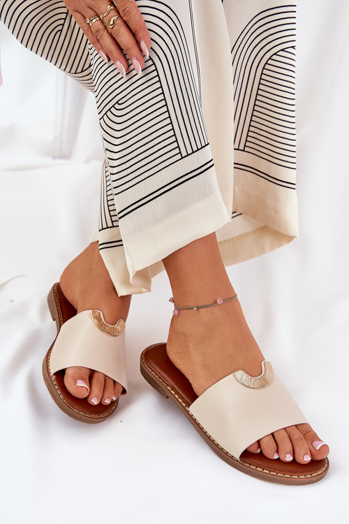 Жіночі Сандалі Еко Шкіра З Декоративними Деталями Бежеві Mevith