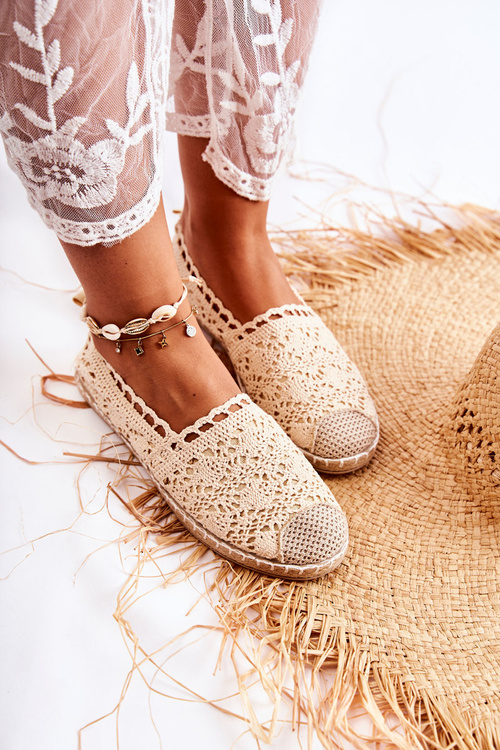 Жіночі ажурні еспадрільї бежеві Letisa