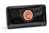 Великий жіночий чорний лакований гаманець Nobo Red