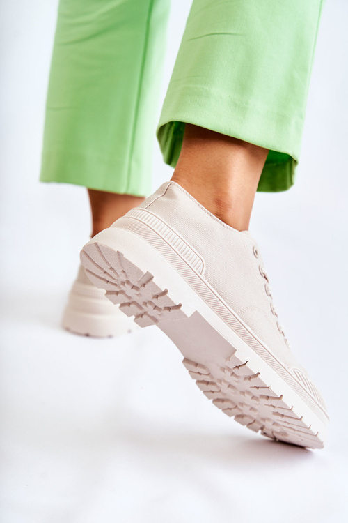 Жіночі тканинні кросівки світло-бежеві Parossa