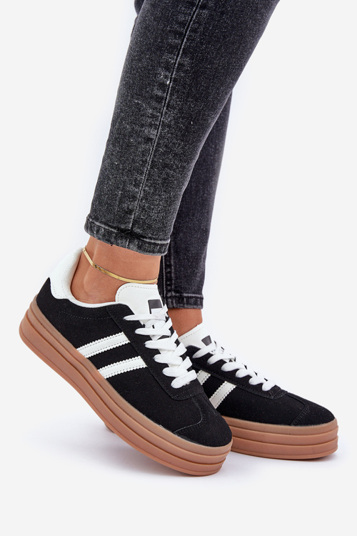 Кросівки жіночі на платформі чорні Egelia