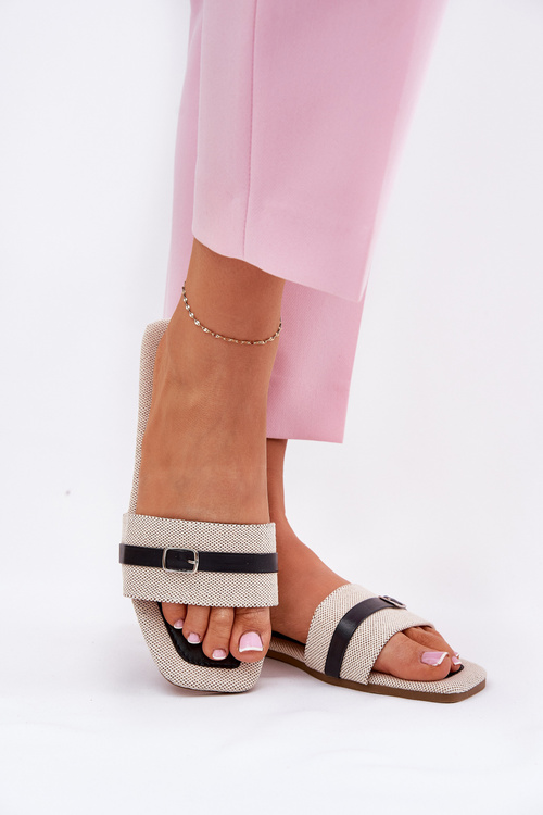 Плоскі жіночі сандалі з ремінцем і пряжкою бежеві Zilina