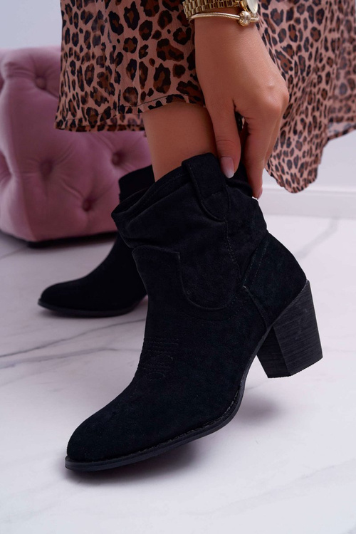 Жіночі чоботи на шпильці Ковбойські чоботи Black Maverick