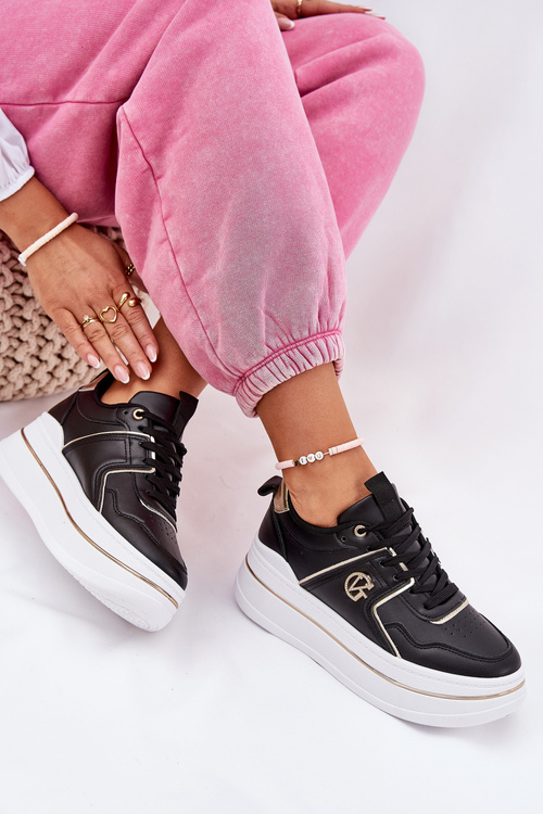 Жіночі Спортивні Черевики На Платформі Чорні Caldeno