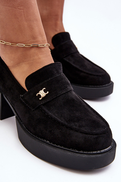 Жіночі замшеві туфлі на підборах Чорні Afnira