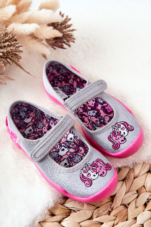 В'єтнамки Ballerinas Befado Unicorns 114X464 Сіро-рожевий
