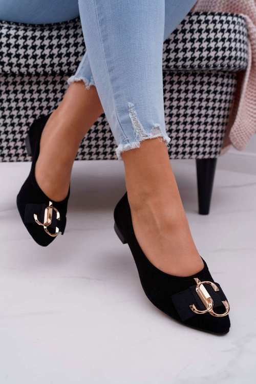 Жіночі чорні замшеві балетки Portes