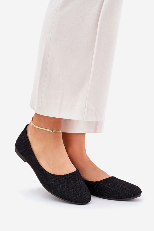 Жіночі Плоскі Балетки З Блискітками Чорні Tatorelis