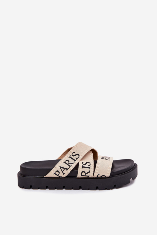 Жіночі Сандалі З Текстильними Ремінцями Paris На Платформі Бежеві Celinea