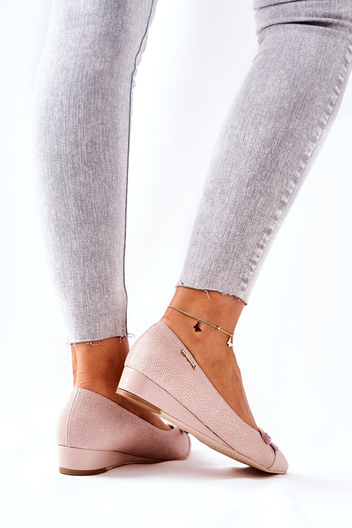 Шкіряні туфлі Dugout на підборах Monnari 0590-M04 Світло-рожеві