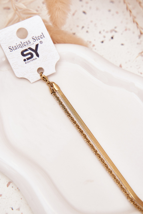 Подвійний браслет із нержавіючої сталі золото