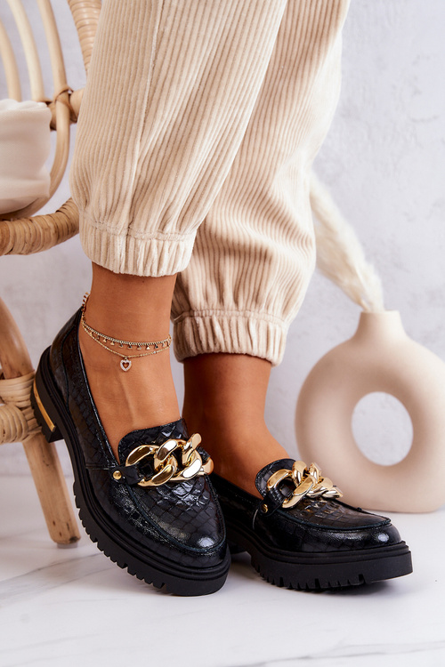 Жіночі лофери Шкіряні лофери чорні Mollie