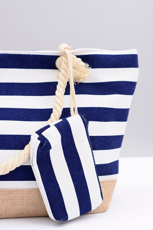 Жіноча темно-синя велика пляжна сумочка