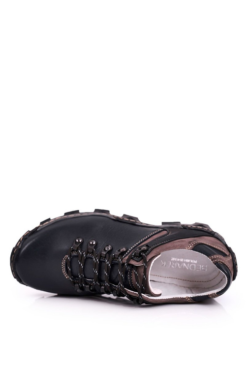 Чоловічі шкіряні трекінгові напівчеревики BEDNAREK темно-сині