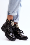 Лаковані прикрашені чоботи Black Sirdre 