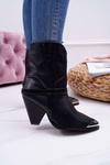 Жіночі чоботи на шпильці, чорні Make Feel