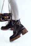 Шкіряні теплі черевики на блискавці Чорні Raynes 
