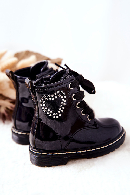 Дитячі лакові чоботи з блискітками темно-сині Macy's