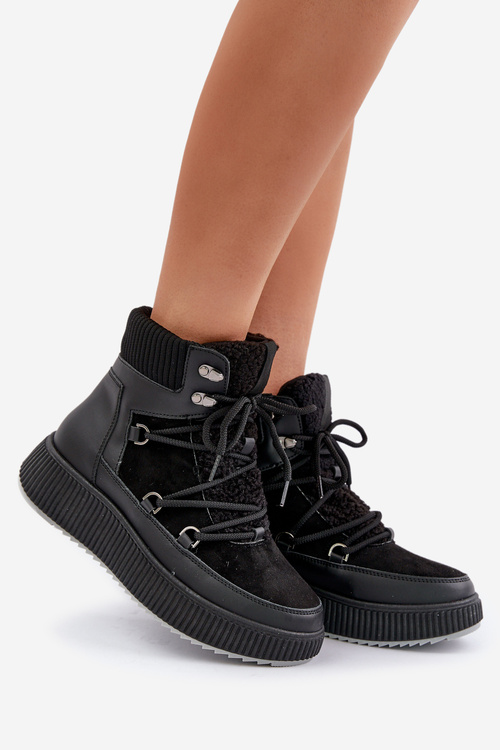 Низькі Снігові Черевики На Платформі Чорні Naliora