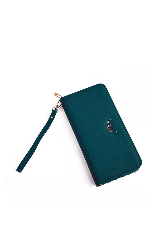 Великий жіночий гаманець на блискавці синій Hailey