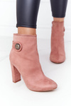 Класичні чоботи на блочному каблуці Lu Boo Рожеві