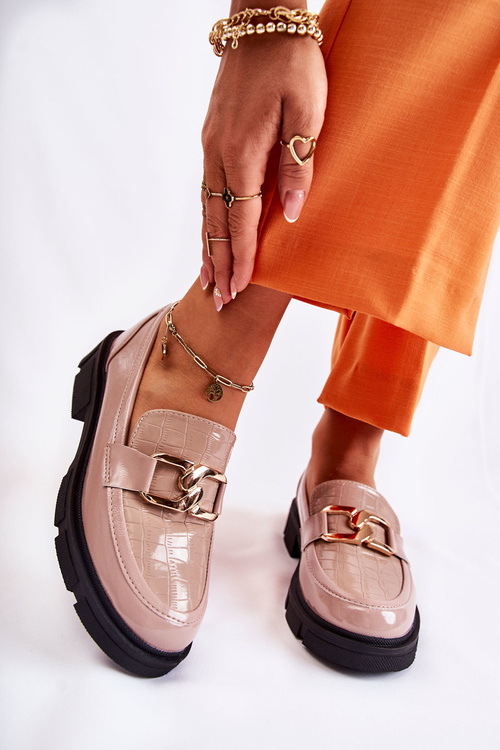 Модні шкіряні лофери Beige Loveliness