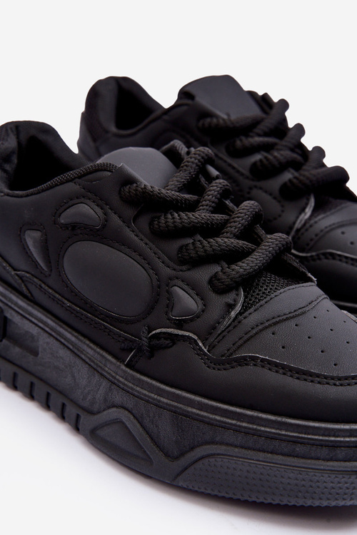 Жіночі кросівки на платформі чорні Finos