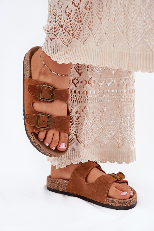 Замшеві сандалі на корковій підошві з пряжками Camel Tavira