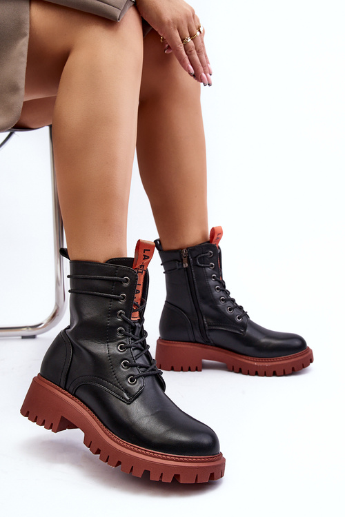 Жіночі ботильйони на шнурівці La.Fi 250045OR-LA Чорні