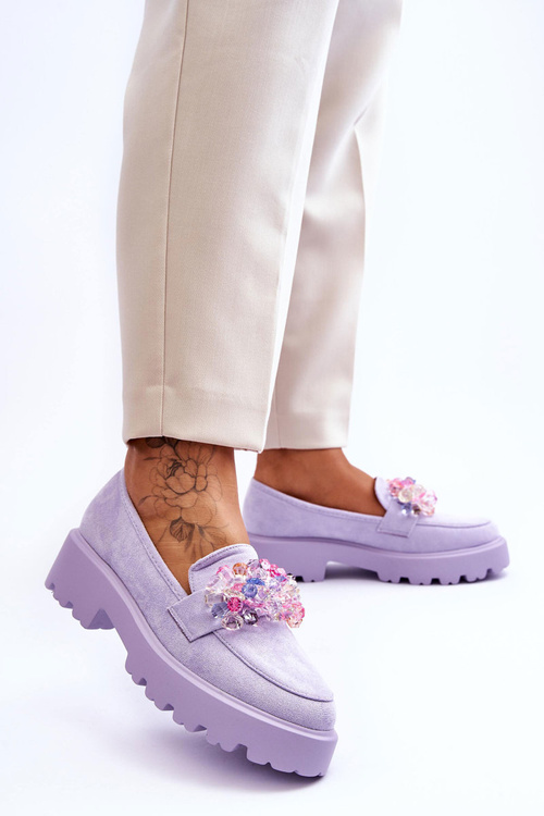 Жіночі лофери на платформі з прикрасами Violet Brenda