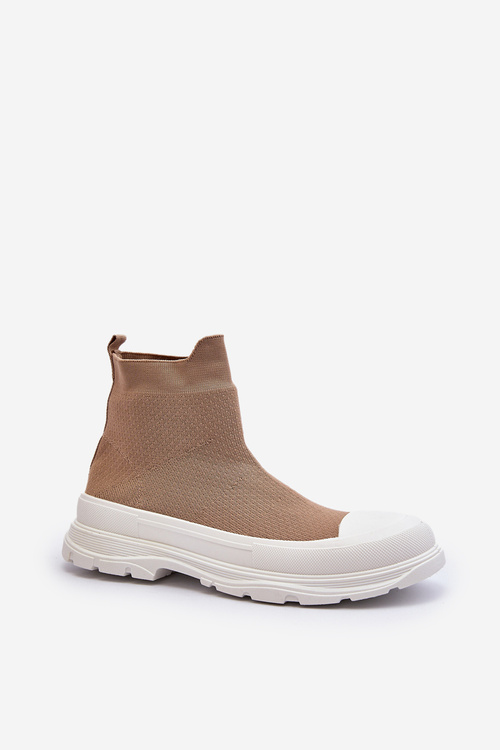 Жіночі чоботи-шкарпетки коричневого кольору Ilanae