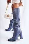 Класичні чоботи на шпильці Blue Mayra