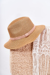Солом'яний капелюх з паєтками бежевий Iluna