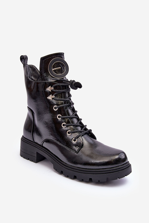 Глянцеві черевики з орнаментом Workery Black Ember 