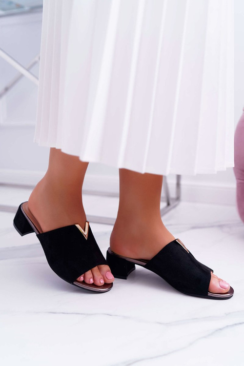 Жіночі класичні елегантні шльопанці Demea чорного кольору