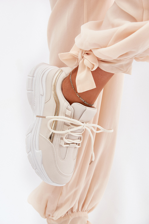 Кросівки Жіноче Спортивне Взуття На Грубі Підошві Бежеві Lerila