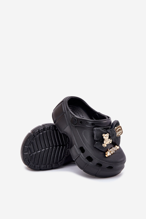 Дитячі Сандалі Для Дівчаток З Пухирцями І Декораціями Чорні Selvana