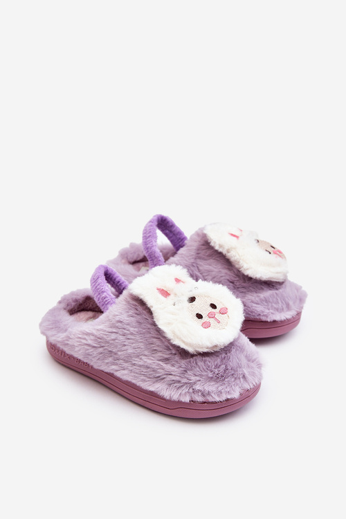 Дитячі хутряні тапочки Bunny Purple Dicera