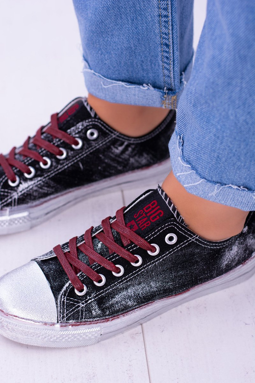 Чорні посріблені тенісні кросівки Big Star BB274013