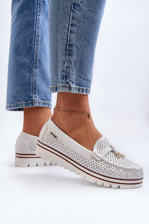 Жіночі білі мокасини Twista з вирізом