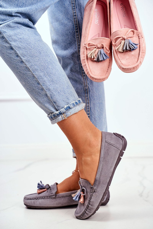 Жіночі лофери замшеві 20PB35-2003 сірі Donna Mia