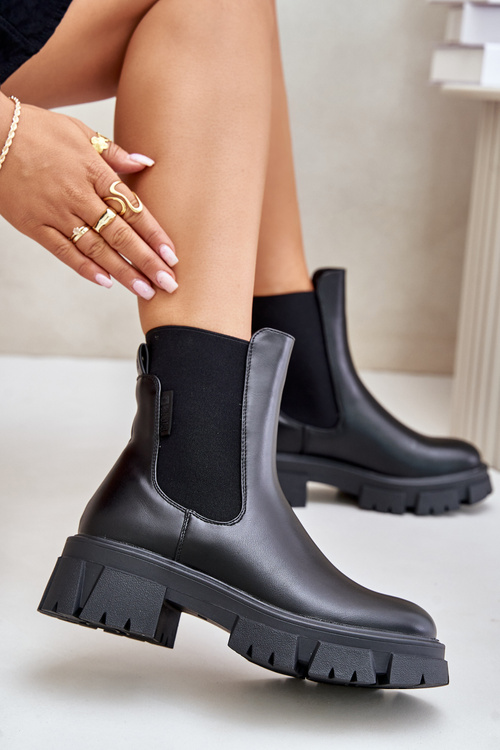 Теплі черевики челсі з еко шкіри Big Star MM274071 Чорні