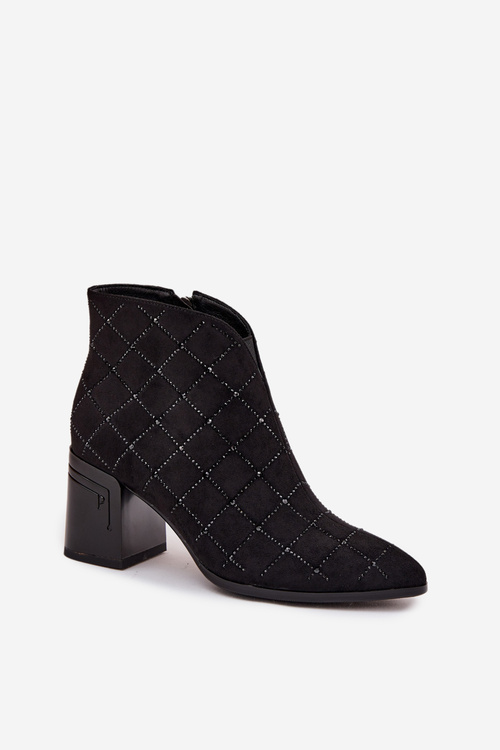 Жіночі чоботи на підборах з прикрасою D&A MR52-133 Чорні