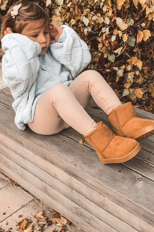 Дитячі зимові черевики для розминки хакі губі