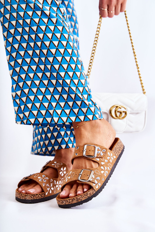 Замшеві тапочки зі стразами Коричневий Dalvio