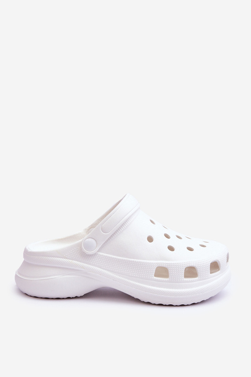 Поролонові босоніжки Crocs на масивній підошві Білі Katniss